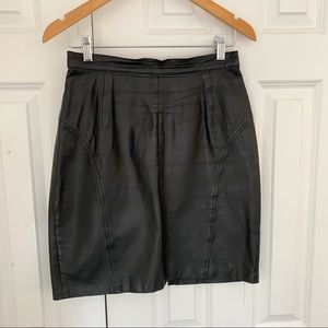 Cedars Vintage Leather Skirt Black